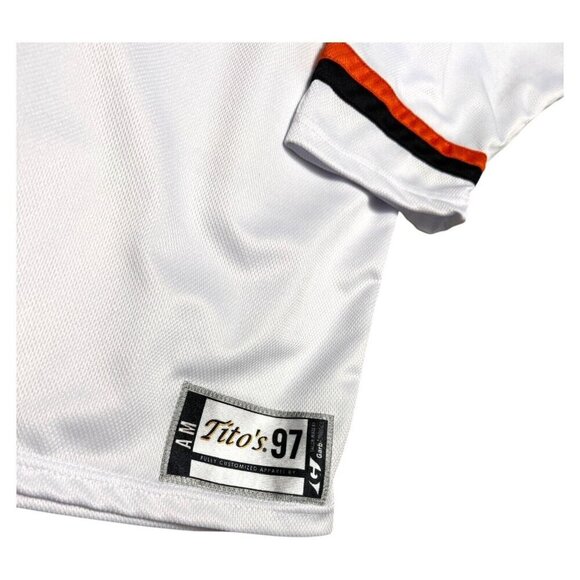 TITO'S VODKA Auston Texas Promo White Orange Hockey Jersey Mens Large - Picture 4 of 7